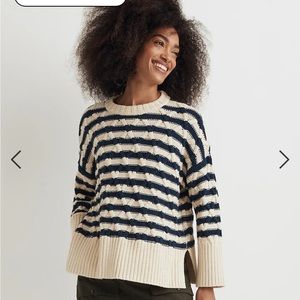 NWT Cable-Knit Oversized Sweater in Stripe